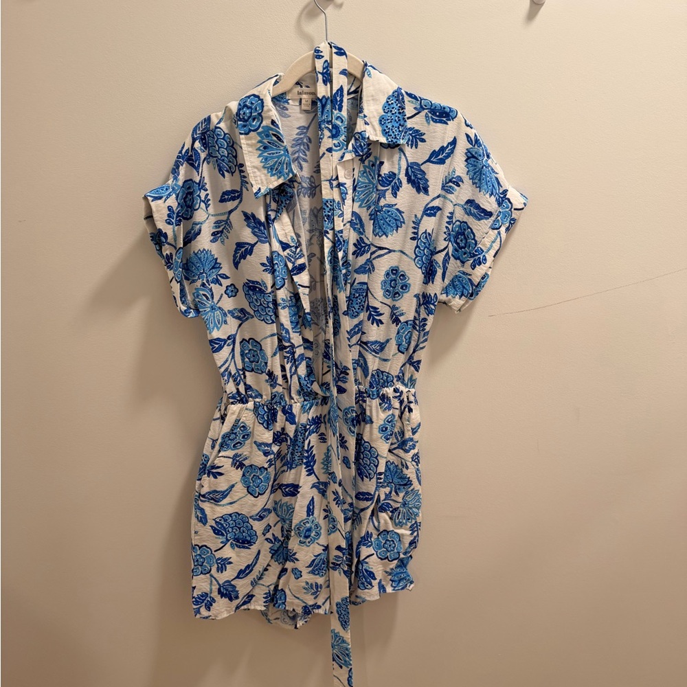 Blue Floral Romper